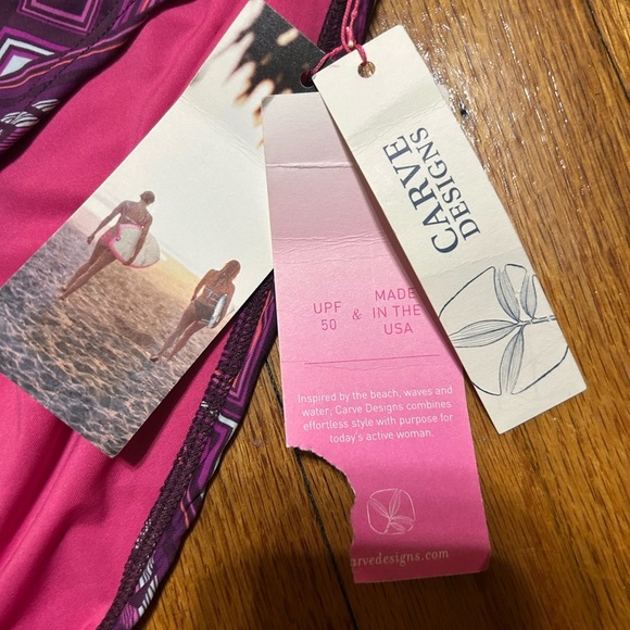 CARVE Designs Women's Bolinas Bottom Pink/Purple SPF 50 Swimsuit Bottoms XL - Picture 3 of 6
